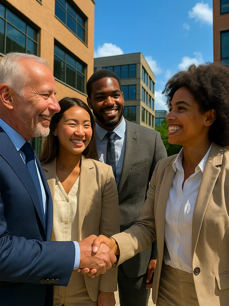 Investors discussing sustainable development Ottawa project